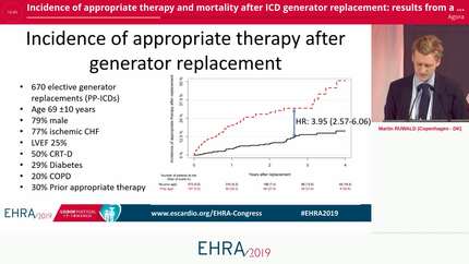 Incidence of appropriate therapy and mortality after ICD generator replacement: results from a real-world nationwide prospective cohort