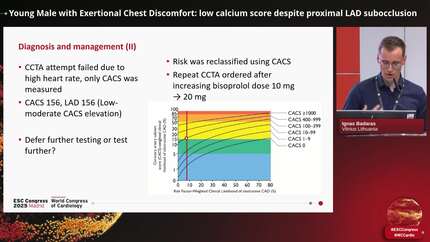 Young Male with Exertional Chest Discomfort: low calcium score despite proximal LAD subocclusion