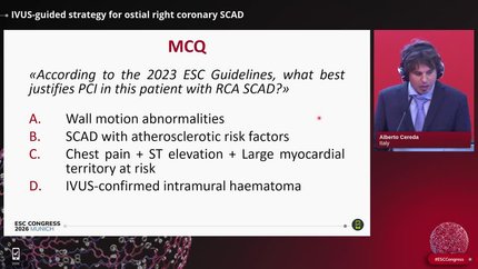 IVUS-guided strategy for ostial right coronary SCAD