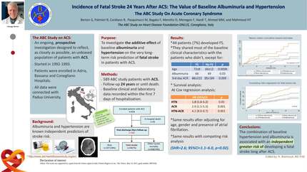 Incidence of fatal stroke 24 years after acute coronary syndrome: the value of baseline albuminuria and hypertension. The ABC study on acute coronary syndrome.
