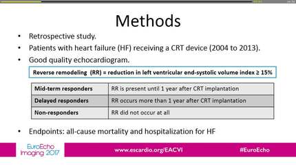 Delayed echocardiographic response after cardiac resynchronization therapy has also a good prognostic impact