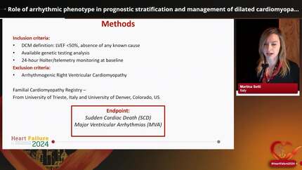 Evaluation of prognosis in cardiomyopathies