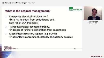 Rare course of a cardiogenic shock.