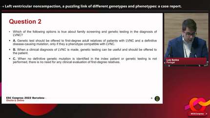 Left ventricular noncompaction, a puzzling link of different genotypes and phenotypes: a case report.