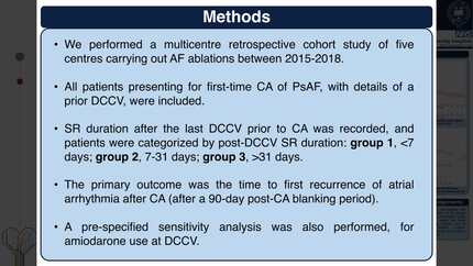 Duration of sinus rhythm after direct current cardioversion does not predict recurrence of atrial fibrillation after subsequent catheter ablation: a multicentre study