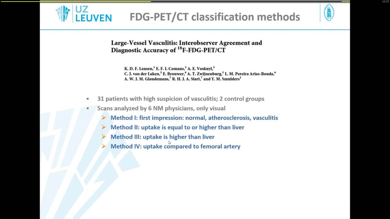 Vasculitis - Which role for imaging (CTA, PET)?