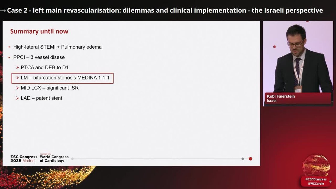 ESC 365 - Case 2 - left main revascularisation: dilemmas and clinical ...