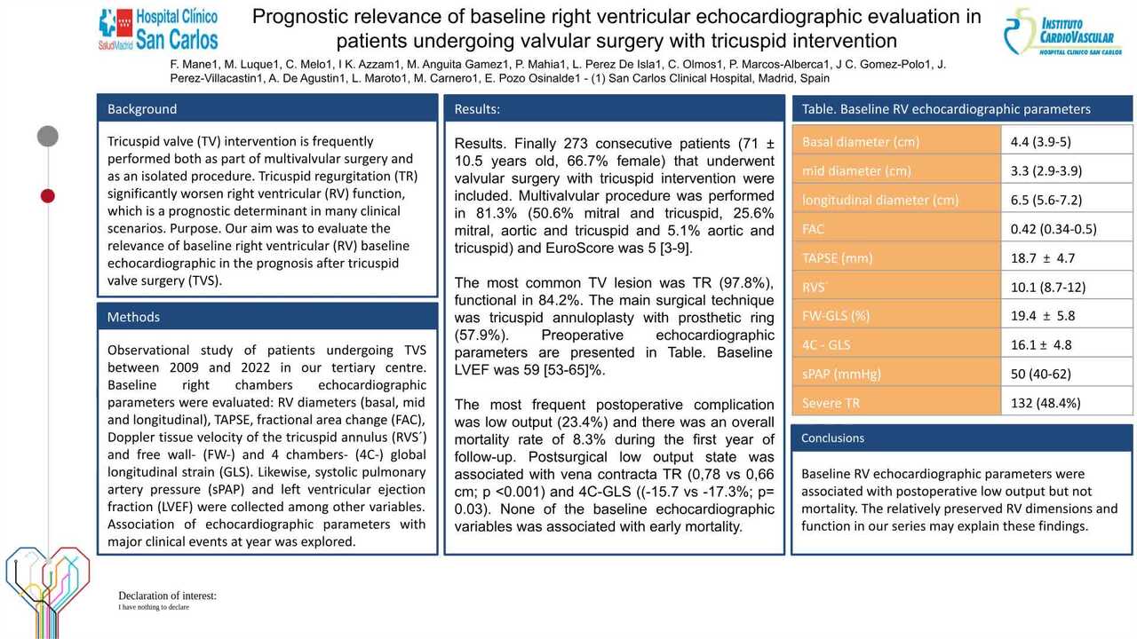 Prognostic relevance of baseline right ventricular echocardiographic evaluation in patients undergoing valvular surgery with tricuspid intervention