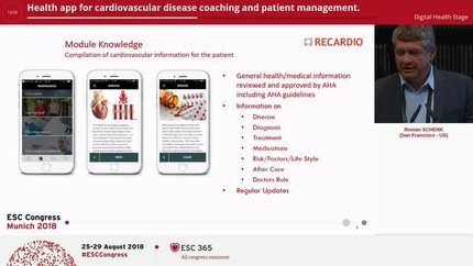Health app for cardiovascular disease coaching and patient management.