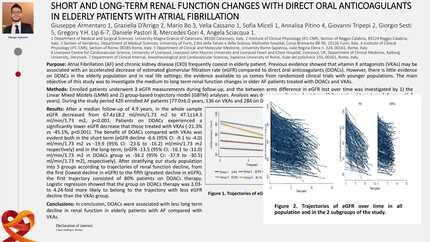 Short and long-term renal function changes with direct oral anticoagulants in elderly patients with atrial fibrillation