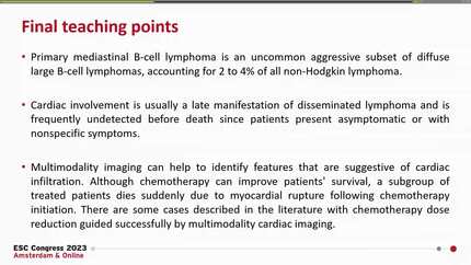 Myocardial infiltration by a primary mediastinal large B-cell lymphoma: A case report