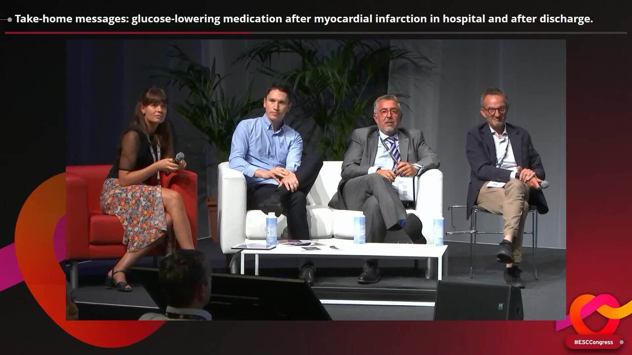 Take-home messages: glucose-lowering medication after myocardial infarction in hospital and after discharge.