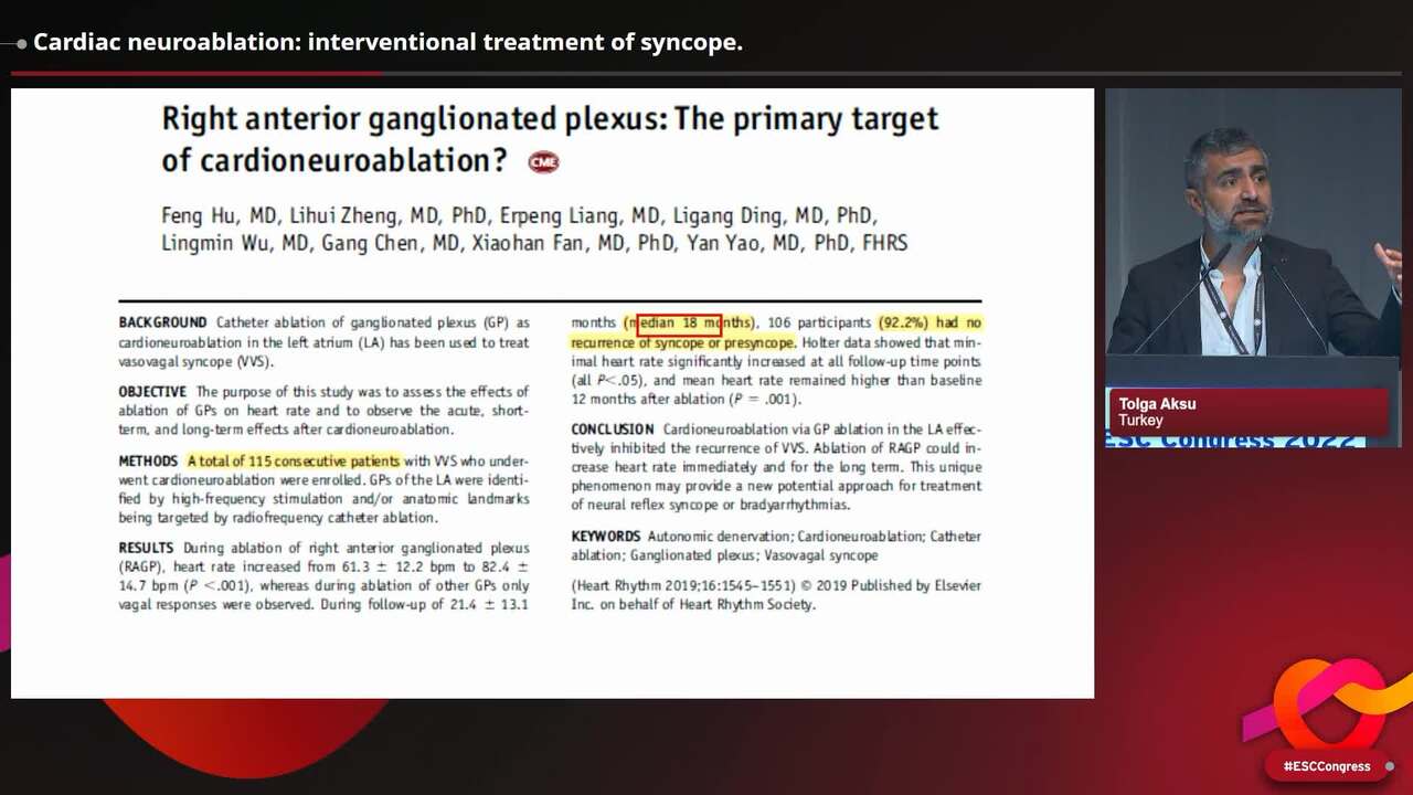 Cardiac neuroablation: interventional treatment of syncope.