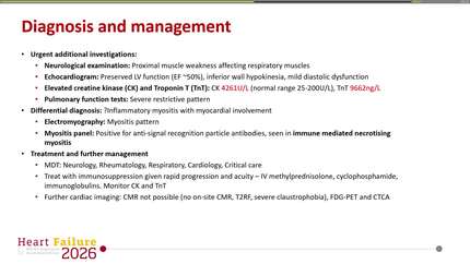 A case of anti-signal recognition particle (ASRP) immune mediated necrotising myopathy with myocardial involvement and long-term outcome. 
