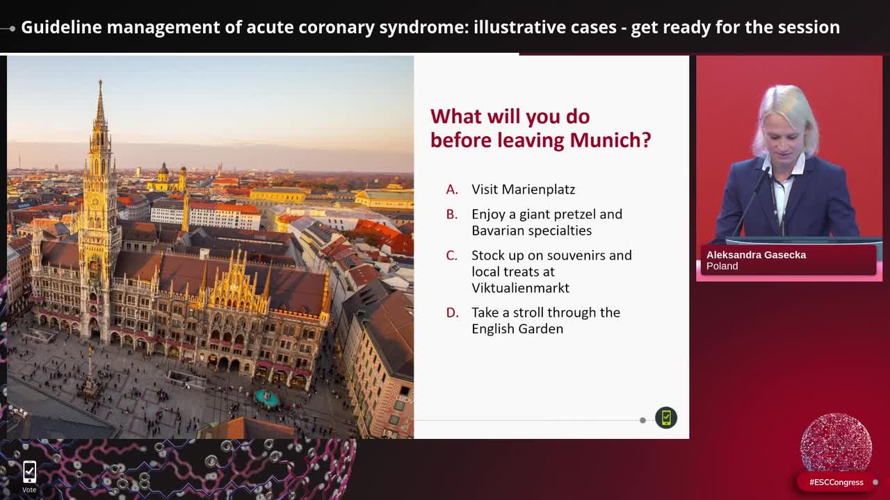 Guideline management of acute coronary syndrome: illustrative cases - get ready for the session
