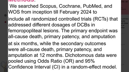 Safety and efficacy of low-dose versus high-dose paclitaxel-coated balloons in patients with femoropopliteal lesions: an updated and meta-analysis.