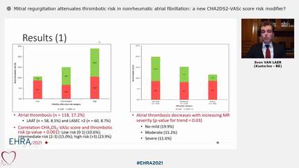 Mitral regurgitation attenuates thrombotic risk in nonrheumatic atrial fibrillation: a new CHA2DS2-VASc score risk modifier?