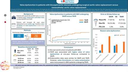 Valve dysfunction in patients with bicuspid aortic stenosis undergoing surgical aortic valve replacement versus transcatheter aortic valve replacement