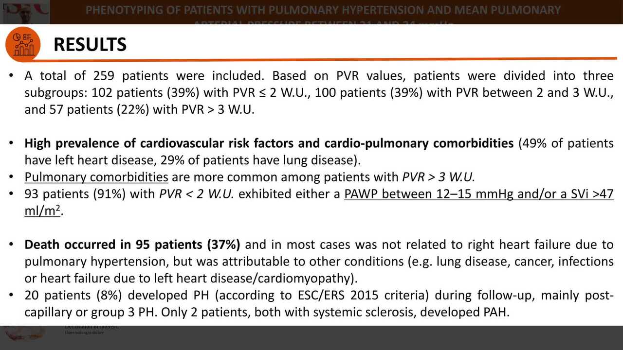 Phenotyping of patients with pulmonary hypertension and mean pulmonary arterial pressure between 21 and 24 MMHG
