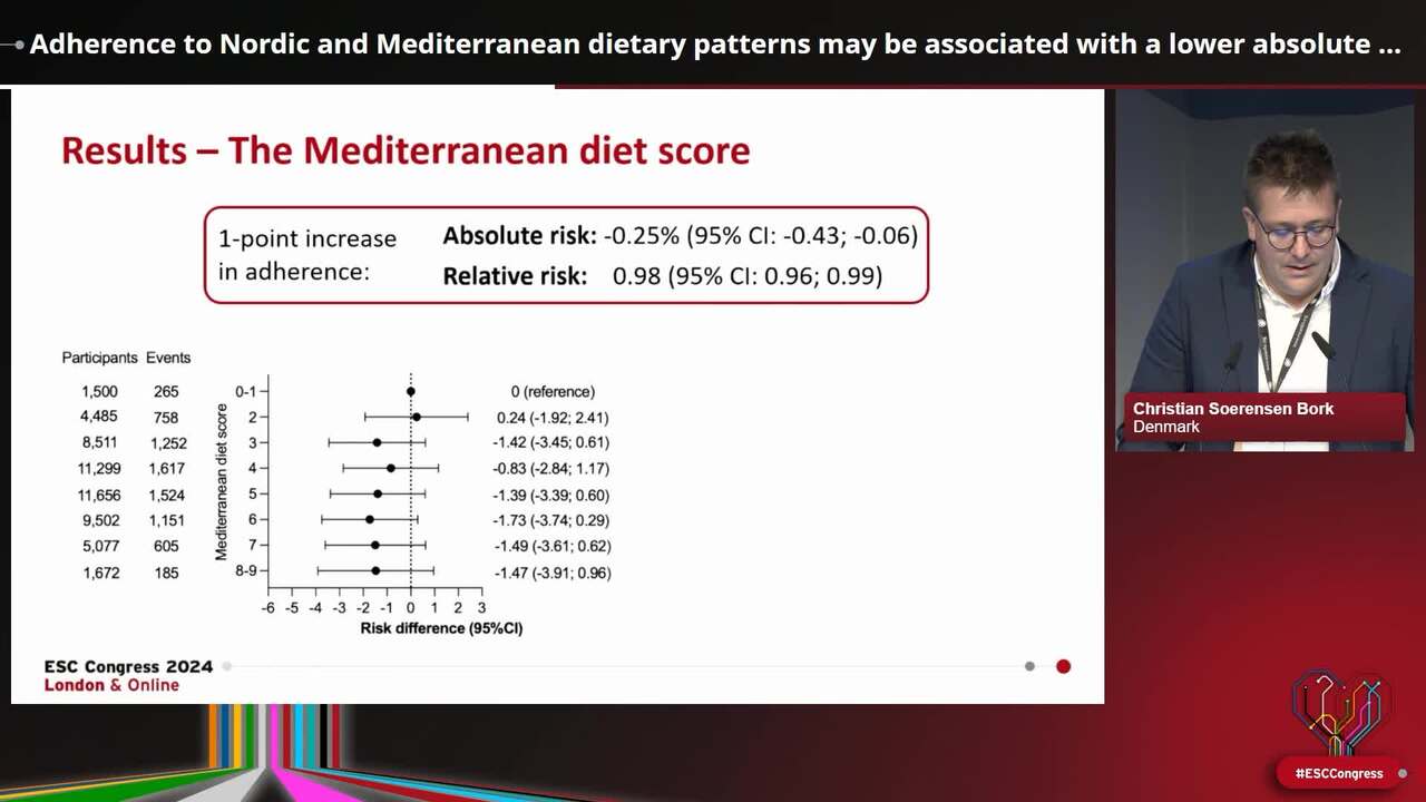 Adherence to Nordic and Mediterranean dietary patterns may be associated with a lower absolute risk of incident atherosclerotic cardiovascular disease   