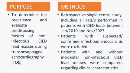 Incidental non-infectious masses on cardiac implantable electronic device leads
