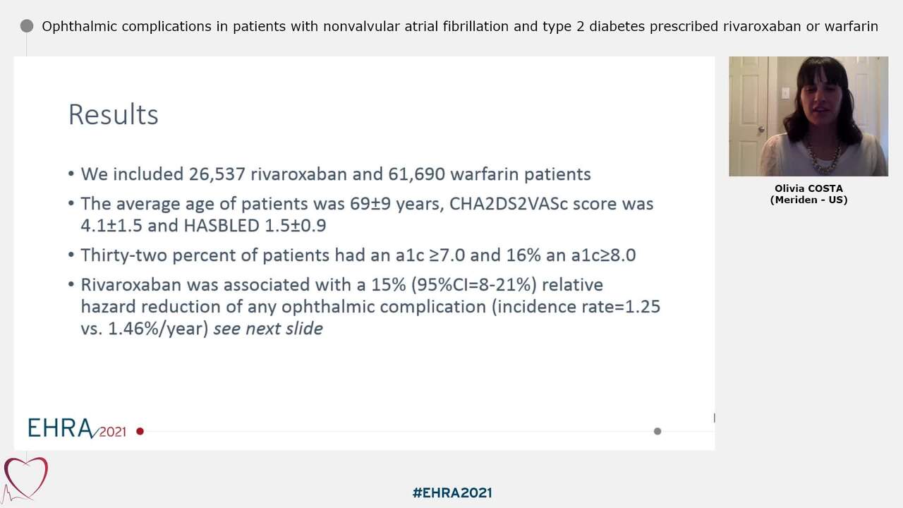 Ophthalmic complications in patients with nonvalvular atrial fibrillation and type 2 diabetes prescribed rivaroxaban or warfarin
