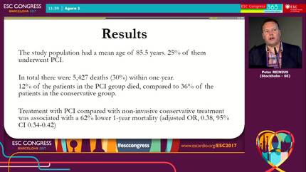 Percutaneous Coronary Intervention (PCI) has better prognosis than conservative treatment in patient  over 80 years suffering from non ST-elevation myocardial Infarction (NSTEMI)