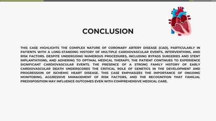 Recurrent myocardial ischemia in a patient with extensive coronary artery disease (CAD)