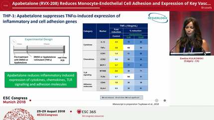 Apabetalone (RVX-208) Reduces Monocyte-Endothelial Cell Adhesion and Expression of Key Vascular Inflammation Markers in Monocytes, Endothelial Cells and in Inflamed Mouse Aorta