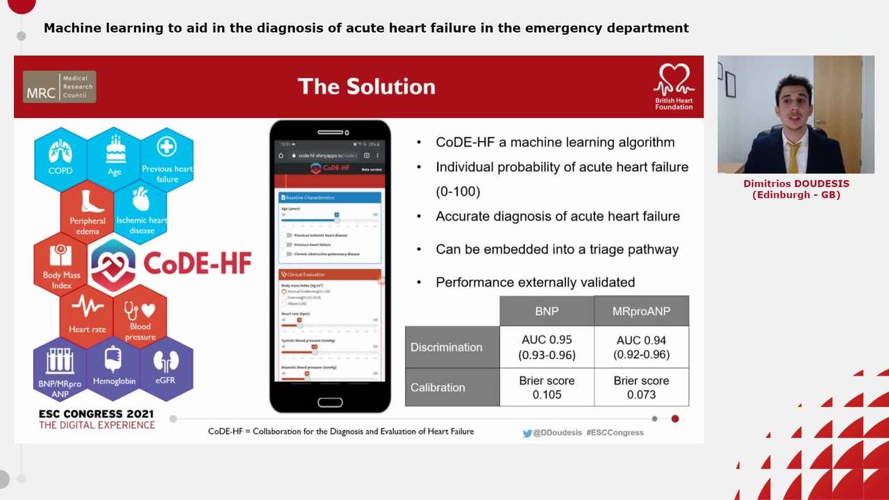 Machine learning to aid in the diagnosis of acute heart failure in the emergency department