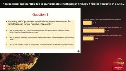 Non-bacterial endocarditis due to granulomatosis with polyangiitis/IgG 4 related vasculitis in acute severe mitral regurgitation: Multi-disciplinary diagnosis and effective conservative management.