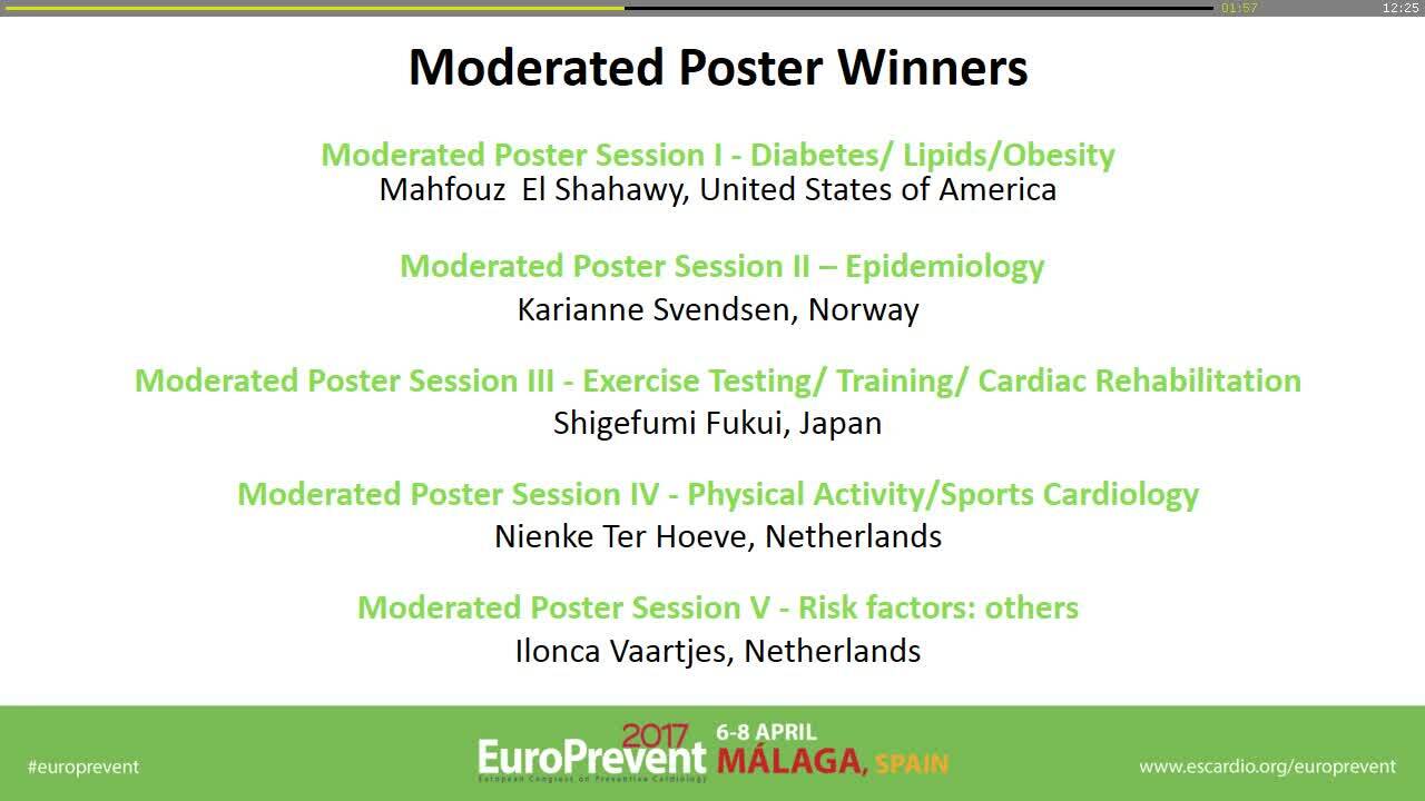 Moderated Poster Awards.