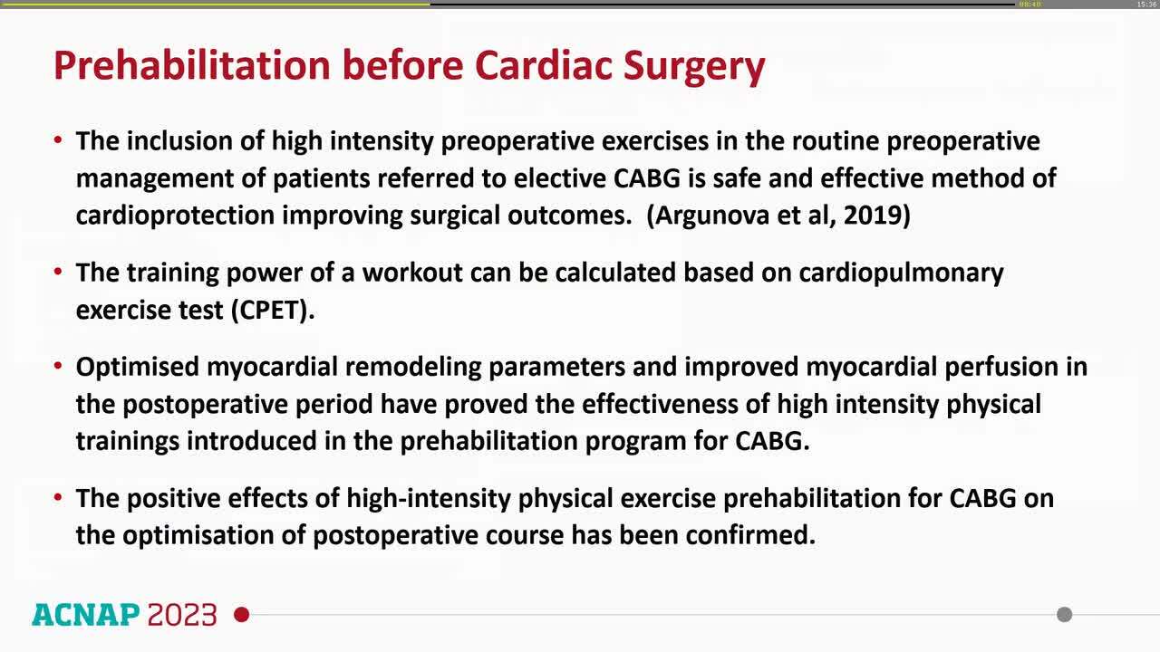 Pre-surgery: optimisation and prehabilitation 