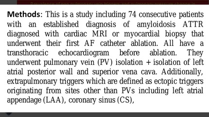 Prevalence of non pulmonary vein triggers and pulmonary pressure change in atrial fibrillation ablation for cardiac amyloidosis patients