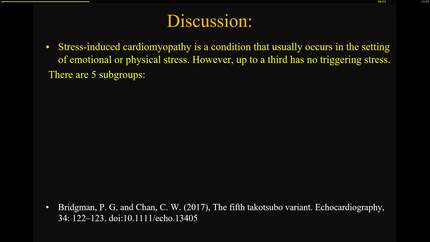 Despite beta blocker therapy,  recurrent Takotsubo (stress induced) cardiomyopathy occurred four years later at the same location 