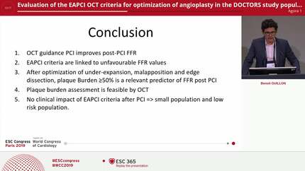 Evaluation of the EAPCI OCT criteria for optimization of angioplasty in the DOCTORS study population
