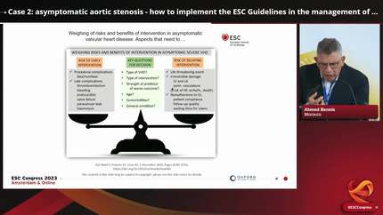Case 2: asymptomatic aortic stenosis - how to implement the ESC Guidelines in the management of aortic valvulopathies in Morocco