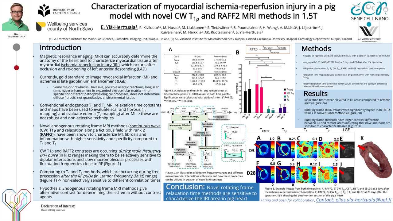 Characterization of myocardial ischemia-reperfusion injury in a pig model with novel CW T1r and RAFF2 MRI methods in 1.5T