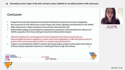 Anomalous aortic origin of the left coronary artery (AAOCA) in an elderly patient with chest pain.