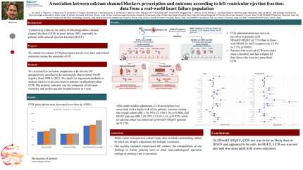 Association between calcium channel blockers prescription and outcome according to left ventricular ejection fraction: data from a real-world heart failure population