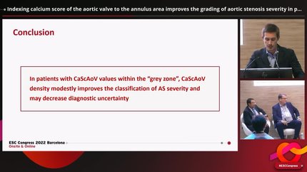Indexing calcium score of the aortic valve to the annulus area improves the grading of aortic stenosis severity in patients within the grey zone of aortic valve calcification
