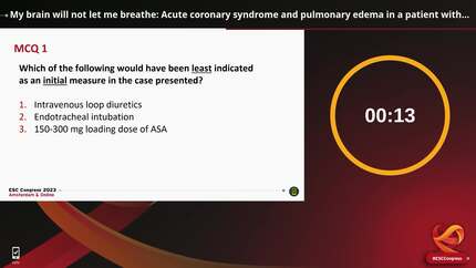 My brain will not let me breathe: Acute coronary syndrome and pulmonary edema in a patient with multiple sclerosis
