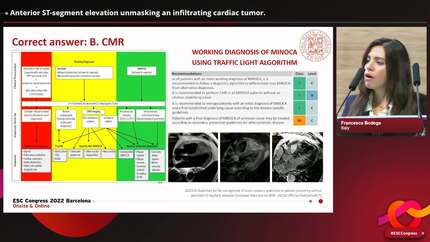 Anterior ST-segment elevation unmasking an infiltrating cardiac tumor.