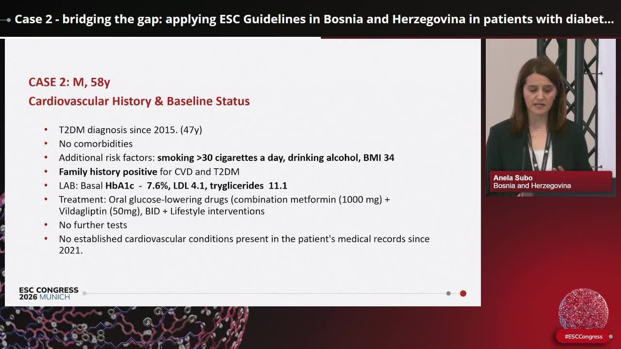 Case 2 - bridging the gap: applying ESC Guidelines in Bosnia and Herzegovina in patients with diabetes and cardiovascular disease