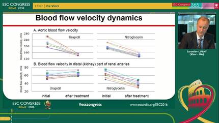 Urapidil is more effective than nitroglycerin in maintaining renal blood flow in patients with hypertensive urgencies.