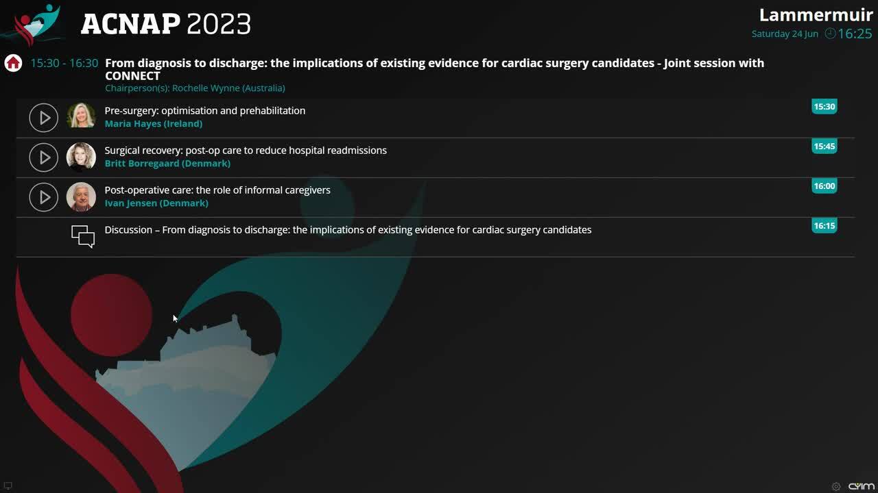 Discussion – From diagnosis to discharge: the implications of existing evidence for cardiac surgery candidates 