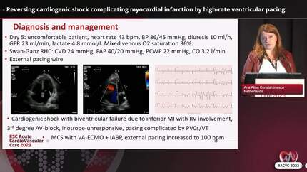Reversing cardiogenic shock complicating myocardial infarction by high-rate ventricular pacing