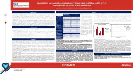 Comparative outcomes of biatrial and left atrial endo epicardial lesion sets in longstanding persistent atrial fibrillation