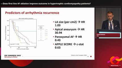 Does first line AF ablation improve outcome in hypertrophic cardiomyopathy patients?