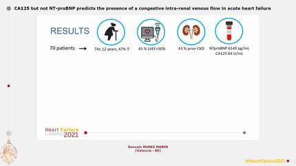 CA125 but not NT-proBNP predicts the presence of a congestive intra-renal venous flow in acute heart failure